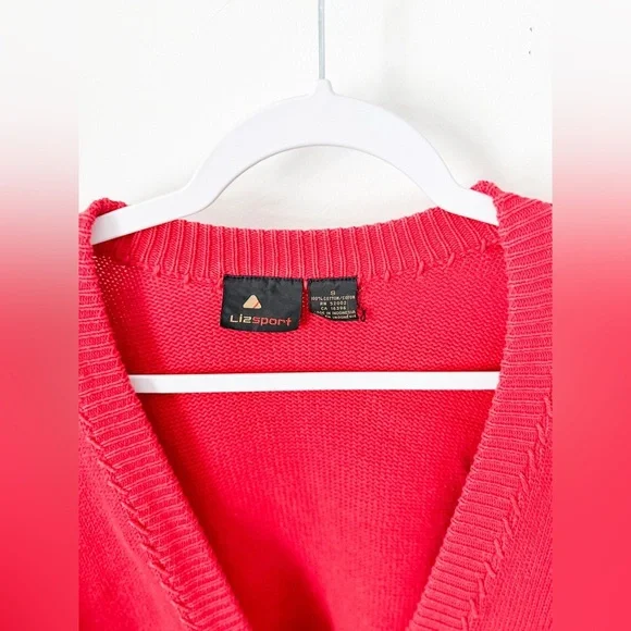 Vintage Liz Sport Red Cardigan Sweater - Picture 6 of 6